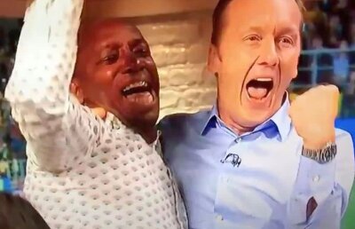 VIDEO Imagini UNICE în studioul englezilor » Isterie generală la penalty-ul câștigător: 3 vedete s-au bucurat ca pe Wembley :) 