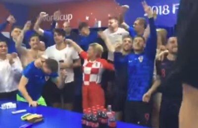 VIDEO Președintele Croației a făcut show după victoria cu Rusia! Kolinda Grabar-Kitarovic a mers în vestiar și a petrecut cu jucătorii