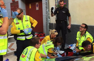 VIDEO A născut în mijlocul străzii la Madrid, ajutată de polițiști