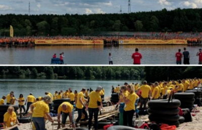 FOTO Impresionant! 956 de oameni s-au adunat pe o singură plută, pe apă