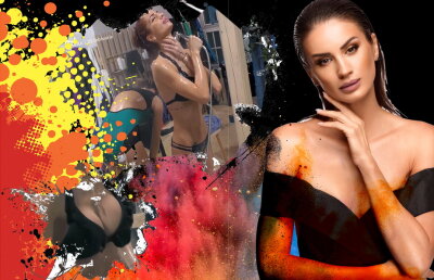 FOTO Momente intime surprinse în Ferma! Geanina Ilieș, mângâieri senzuale și un duș fierbinte într-un costum de baie minuscul