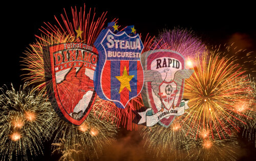 Steaua, Dinamo şi Rapid au cîştigat în prima etapă din retur - Fotomontaj Romeo Banica