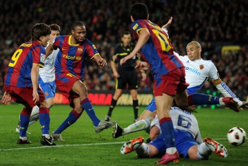 Barcelona a cîştigat meciul cu Zaragoza şi continuă marşul triumfal spre titlu Foto: Getty Images