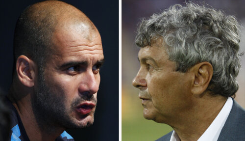 Pep Guardiola şi Mircea Lucescu