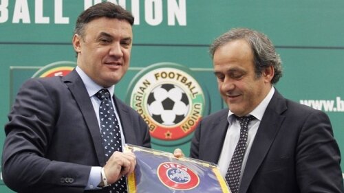 Borislav Mihailov şi Michel Platini