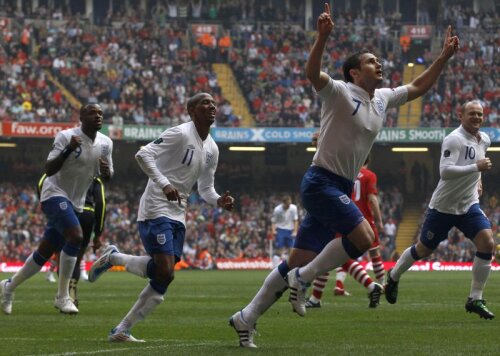 Frank Lampard a deschis scorul pentru Anglia, din penalty, în meciul cîştigat cu 2-0 în Tara Galilor