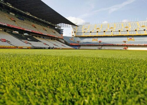 Aşa arăta dimineaţă gazonul de pe Mestalla Foto: AS