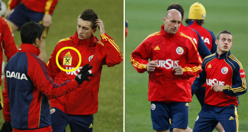 Treningul naţionalei la meciul cu Italia (foto stinga) / Treningul naţionalei de la meciurile cu Bosnia şi Luxemburg (foto dreapta)