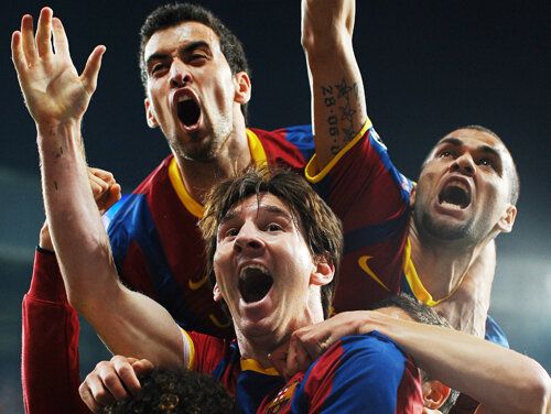 Messi se poate gîndi deja la finala cu Manchester United, revanşa duelului din 2009 de la Roma Foto: MediafaxFoto