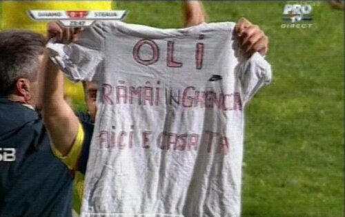 Dică i-a dedicat golul din lovitură liberă lui Cosmin Olăroiu. Captrura protv
