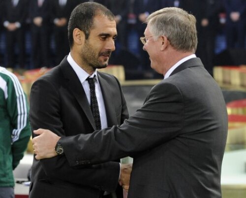 Pep Guardiola și Alex Ferguson