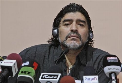 Maradona, într-o conferinţă de presă susţinută în Dubai