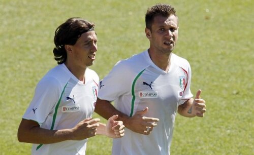 Antonio Cassano şi Riccardo Montolivo, la naţionala Italiei