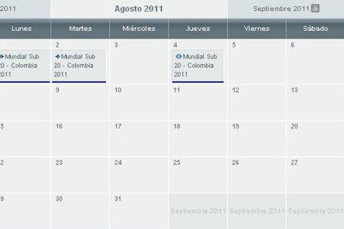 Calendarul afişat pe site-ul Federaţiei Argentinei