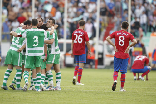 Jucătorii Voinţei celebrează golul marcat în minutul 88