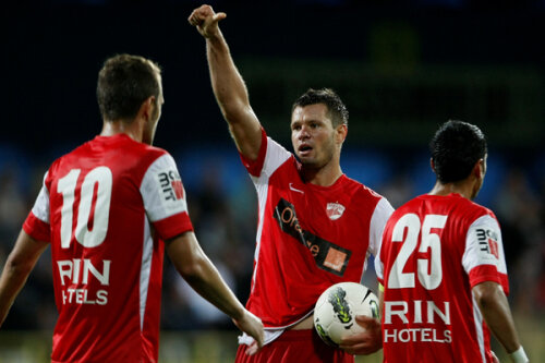 Marius Niculae a marcat o dubla în meciul cu Gaz Metan Mediaş