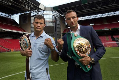 Robert Stieglitz și Mikkel Kessler au susținut ieri două conferințe de presă, la Berlin și la Copenhaga foto: Sauerland Event