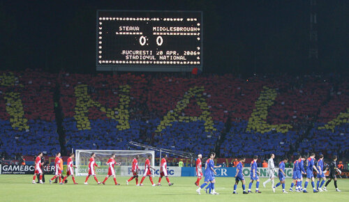 Fotografie de la cea mai mare performanță europeană a Stelei de după 1989: semifinala cu Middlesbrough, din primăvara lui 2006