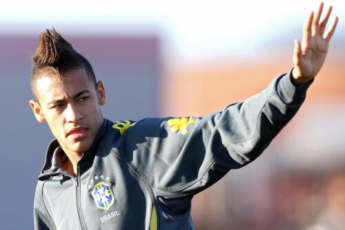 Neymar la antrenamentul naționalei Braziliei