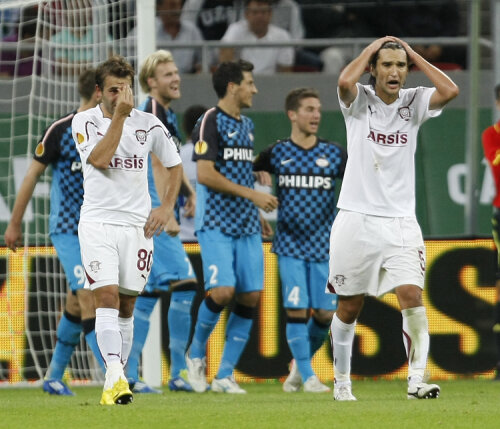 Rapidiştii erau un monument al tristeţii la finalul jocului cu PSV Eindhoven
