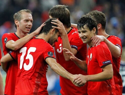 Serghei Kisliak, autorul golului victoriei in meciul cu Franta din preliminariile Euro-2012