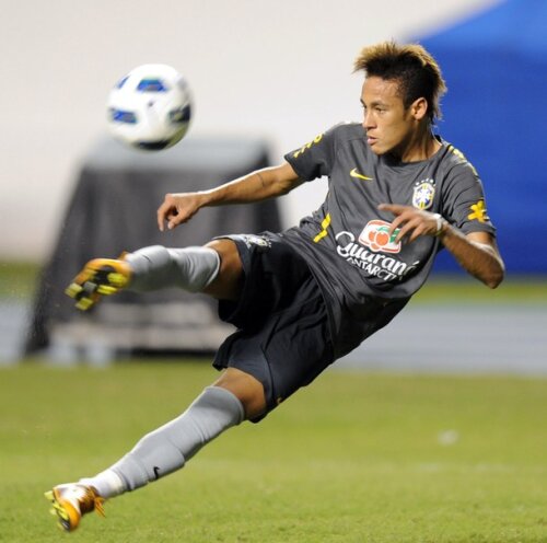 Neymar, la un antrenament al nationalei Braziliei