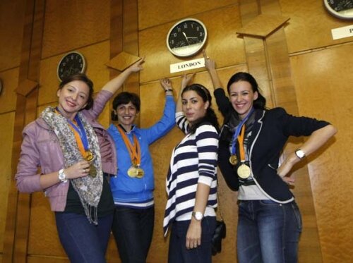 Ana Maria Brînză, Anca Măroiu, Simona Alexandru şi Loredana Dinu își doresc să cîștige și titlul olimpic la Londra foto: Raed Krishan