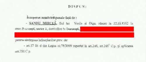 Mircea Sandu e acuzat de abuz in serviciu contra intereselor personale, abuz in serviciu contra intereselor publice si pentru faptul ca a sustras un bun legal sechestrat!