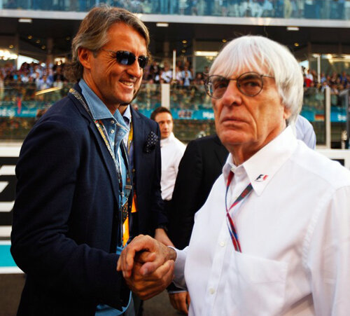 Roberto Mancini şi Bernie Ecclestone au urmărit de la cabine cursa de Formula 1 din Abu Dhabi