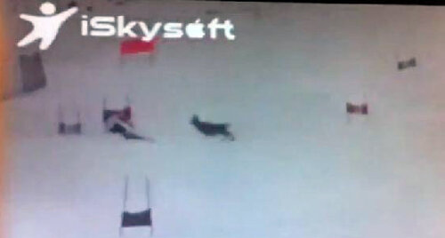 Marc Gisin, la un pas să fie lovit de un cerb