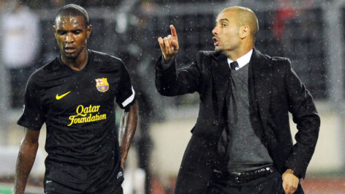 Eric Abidal şi Pep Guardiola