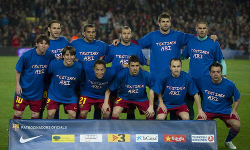 Aşa a intrat pe teren Barcelona înaintea meciului cu Getafe din sezonul trecut (Foto: mundodeportivo.com)