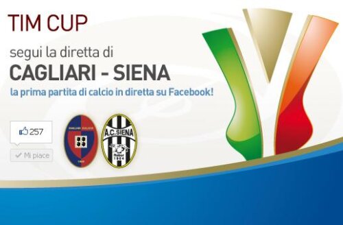 Afişul care anunţă primul meci transmis integral pe Facebook!