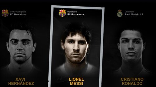 Xavi, Messi şi Cristiano Ronaldo luptă pentru Balonul de Aur 2011