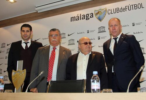 Fernando Hierro, Francisco Martín Aguilar, José Carlos Pérez și Jesús Nuño la conferința de presă care a avut loc ieri