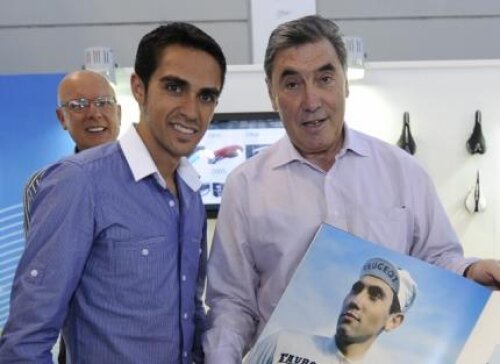 Alberto Contador şi Eddy Merckx, foto: l'equipe.fr