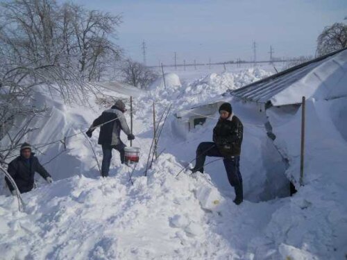 Imagine din zonele în care zăpada are şi 4 metri înălţime în unele locuri