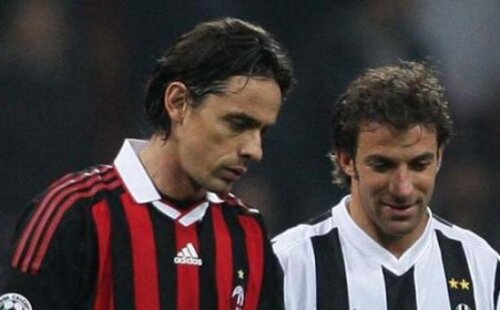 Inzaghi (stînga) şi Del Piero vor fi adversari diseară