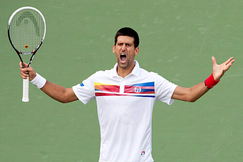 Nole se manifestă războinic după fiecare succes (sursa foto: Reuters)