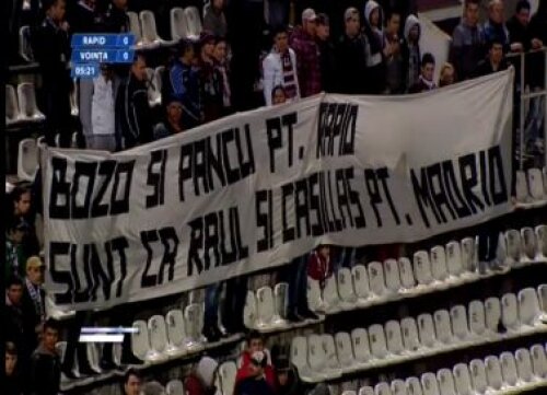 Fanii rapidişti au afişat un banner în Giuleşti captură DigiSport