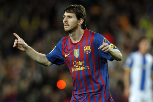 Messi, sărbătorind încă un gol.