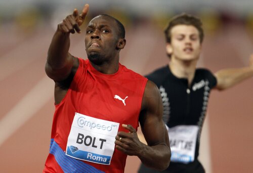 Usain Bolt a cîştigat cursa de la Roma foto: reuters