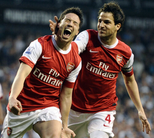 Trei ani (2008-2011), Fabregas i-a fost căpitan lui Nasri la Arsenal // Foto: Reuters