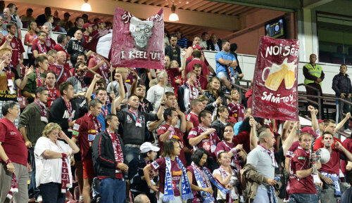 Galeria CFR-ului în meciul cu Liberec.