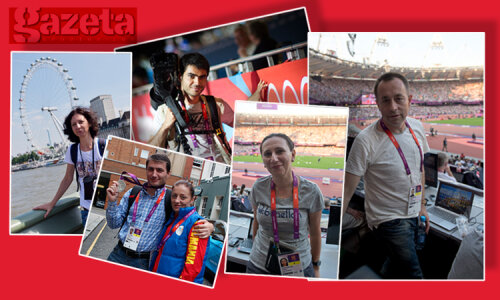 Echipa Gazetei prezentă la Londra: Cătălin Tolontan, Luminiţa Paul, Marian Ursescu, Mirela Neag şi fotoreporterul Raed Krishan