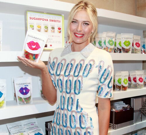 Maria Şarapova şi bomboanele zîmbitoare Sugarpova // Foto: Guliver-GettyImages