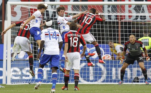 Andre Costa marchează unicul gol al partidei dintre Milan şi Sampdoria