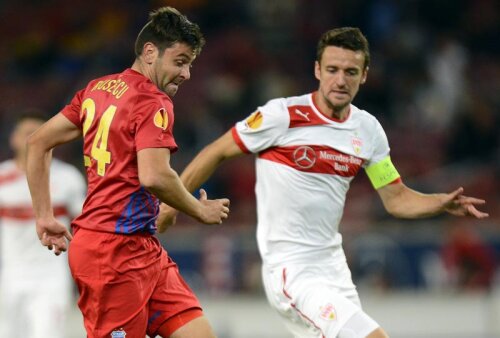 Rusescu a marcat al doilea gol al Stelei din meciul cu Stuttgart.