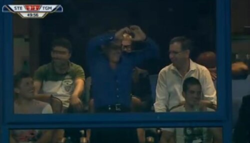 Gigi Becali a sărbătorit spectaculos golul doi al lui Mihai Costea Captură: sportro