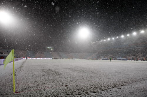 Ultimul meci jucat de Steaua în zăpadă a fost în martie 2011, la partida pierdută cu 3-0 cu Braşov